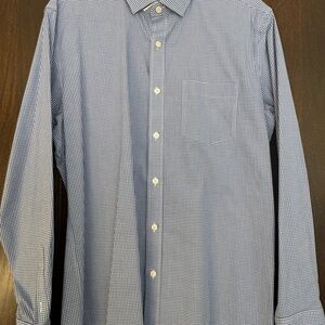 J. Crew Men's Navy Checkered Dress Shirt